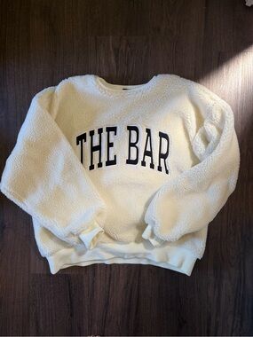 NWOT The Bar Sherpa Oversized Shearling Crewneck Gigi Sweatshirt